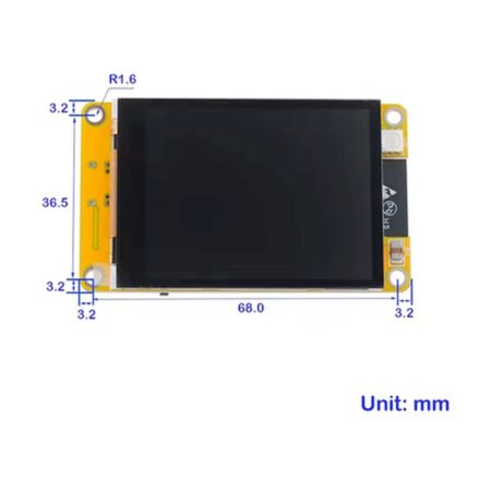 ESP32-2432S024R fejlesztőpanel 2,4 hüvelykes TFT kijelzővel, rezisztív érintőfelülettel és ESP32-024 típusfelirattal, mikrokontrolleres kijelzős projektekhez.