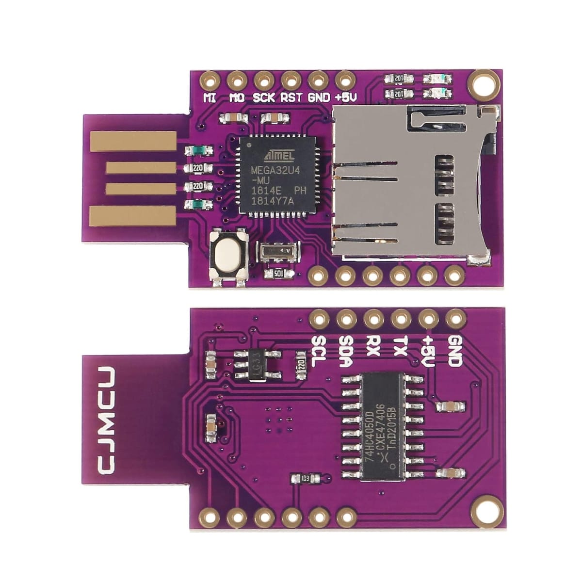 BadUSB TF Leonardo SD ATmega32U4 fejlesztőpanel microSD kártyafoglalattal, USB HID funkciókhoz és Arduino kompatibilis mikrokontrolleres projektekhez.