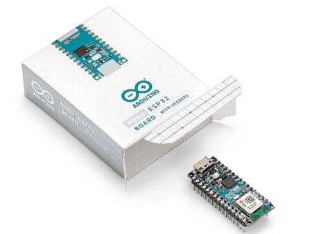 Az Arduino Nano ESP32 with Headers egy vékony, USB-C csatlakozós fejlesztőpanel Wi‑Fi és Bluetooth kapcsolattal, RGB LED-del – ideális IoT és mikrokontrolleres projektekhez.