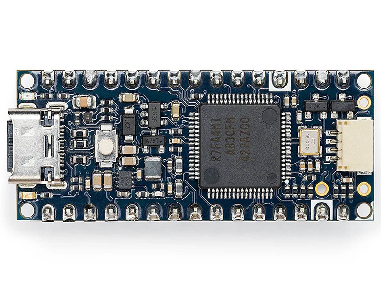Arduino Nano R4 mikrokontroller – előre beforrasztott lábakkal, Qwiic csatlakozással