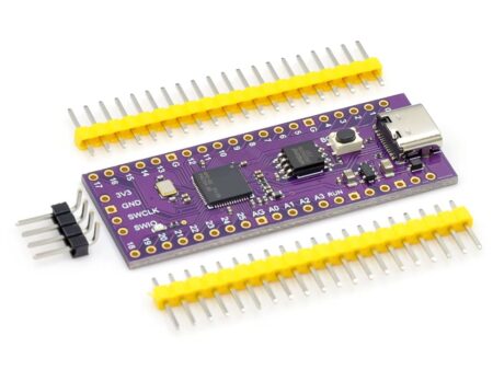 Lila színű RP2040 fejlesztőpanel USB‑C csatlakozóval, 16 MB flash memóriával