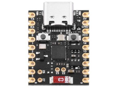 ESP32‑H2 SuperMini fejlesztőkártya USB‑C porttal, BLE, Zigbee és Thread támogatással IoT alkalmazásokhoz.