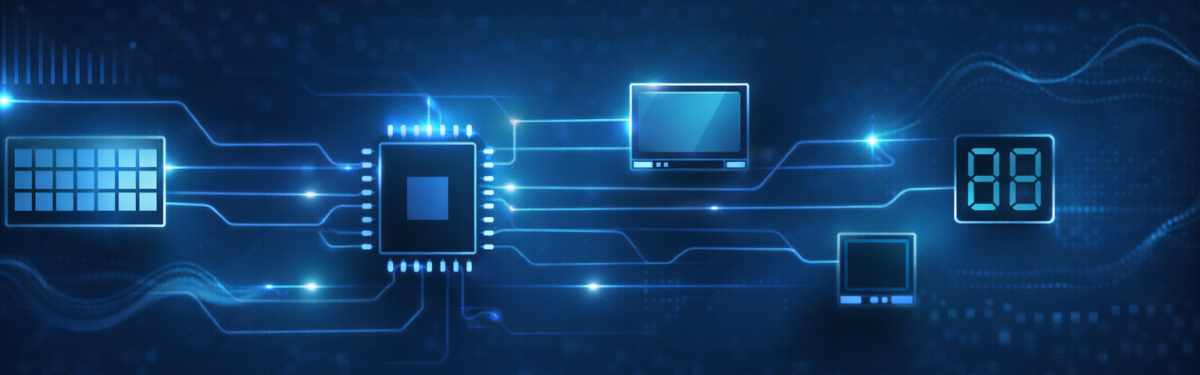 Különböző kijelzőtípusok és mikrokontroller kapcsolódási séma.