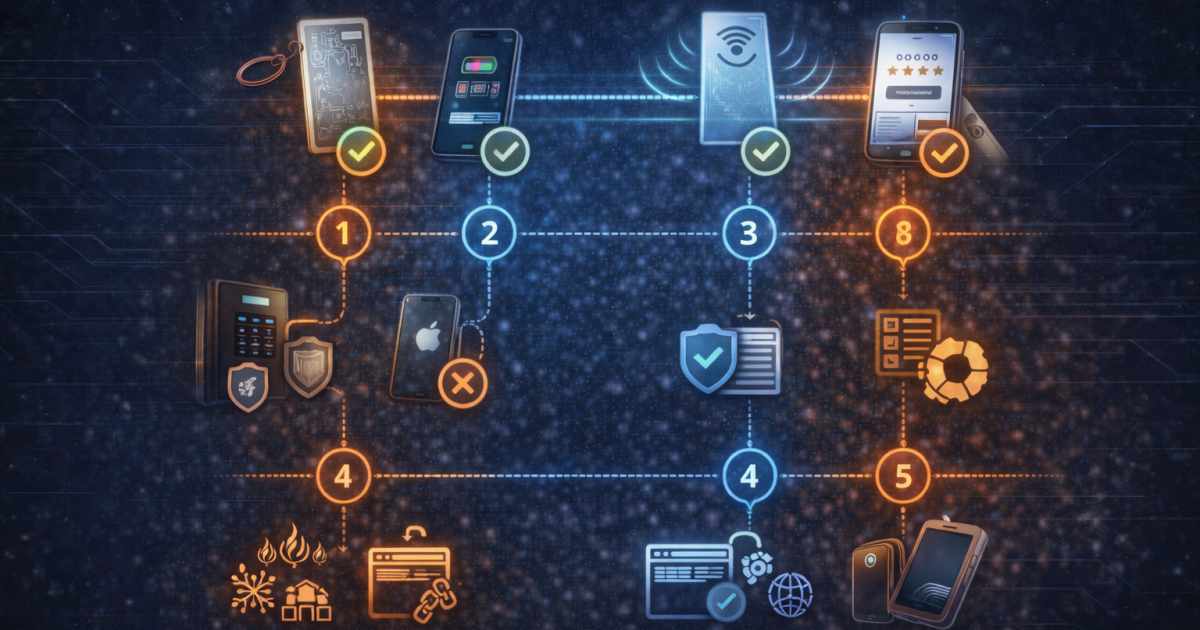 Grafikus összehasonlítás az NFC és beléptető kártyák funkciói, céljai és használati környezetei között – döntési útmutató vizuálisan.