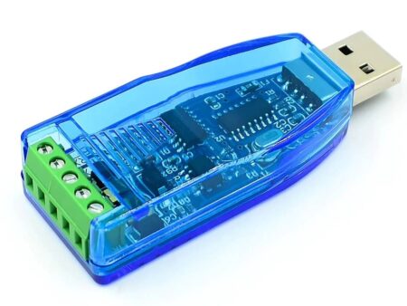 Soros USB–RS485 átalakító, védett adatvonalakkal, LED visszajelzéssel és CH340 interfésszel, ipari kommunikációhoz.