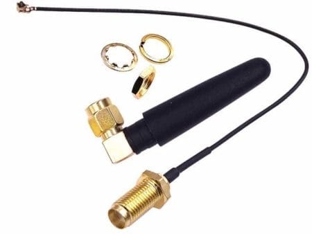 WiFi antenna (uFL - RP-SMA; 2.4GHz; 2.5dBi, 5cm, L-alak)
