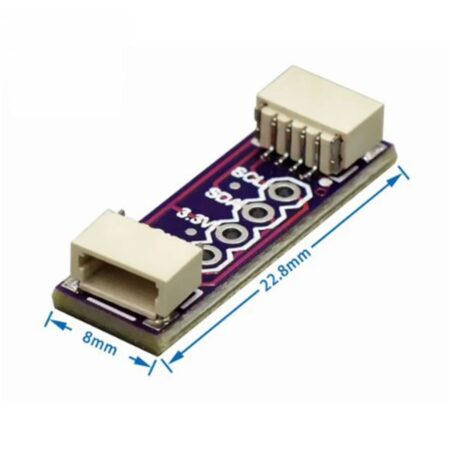 Forrasztható Qwiic I2C adapterpanel két JST SH aljzattal, 2,54 mm-es kivezetéssel breadboardos elektronikai prototípushoz.