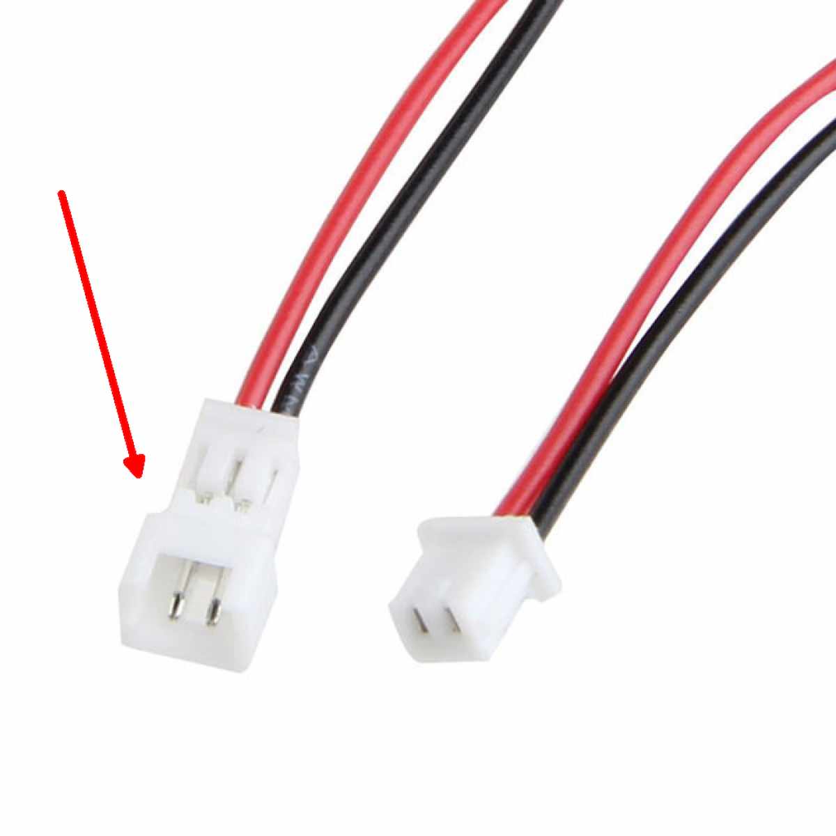 Micro JST-GH 2 pines anya csatlakozó 1.25 mm lábtávval, 20 cm hosszú vezetékkel, szabad végződéssel.