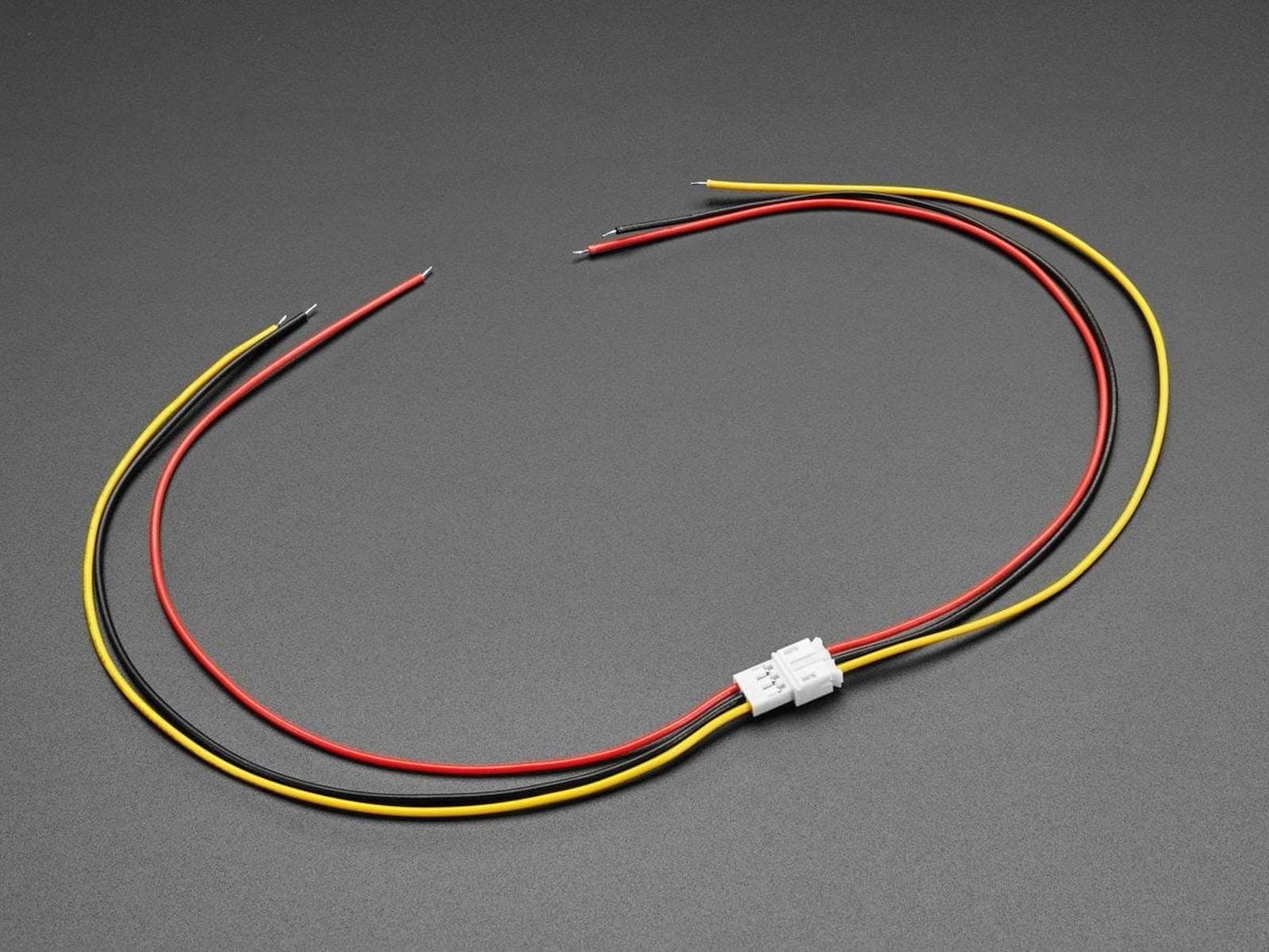 JST-PH 2.0 hárompines csatlakozókábelpár, összesen 40 cm vezetékkel, szerelt anya és apa csatlakozóval, mikrokontrolleres és szenzoros alkalmazásokhoz.