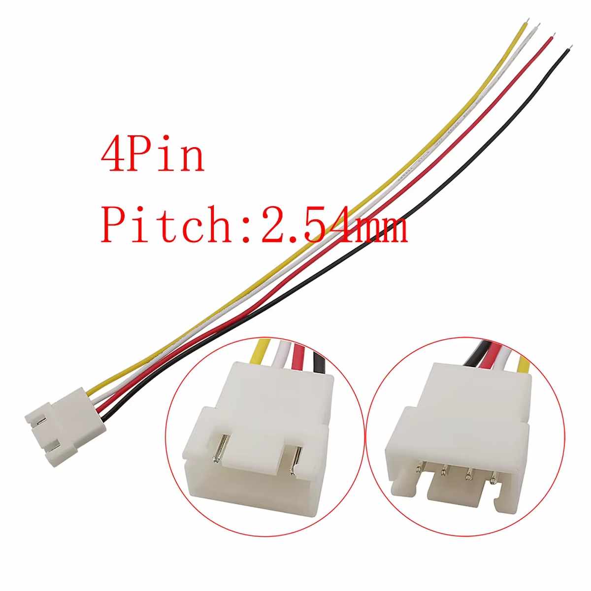 JST-XH2.54 csatlakozó 4 pin, 20cm kábel szerelt apa (1#, lengő)