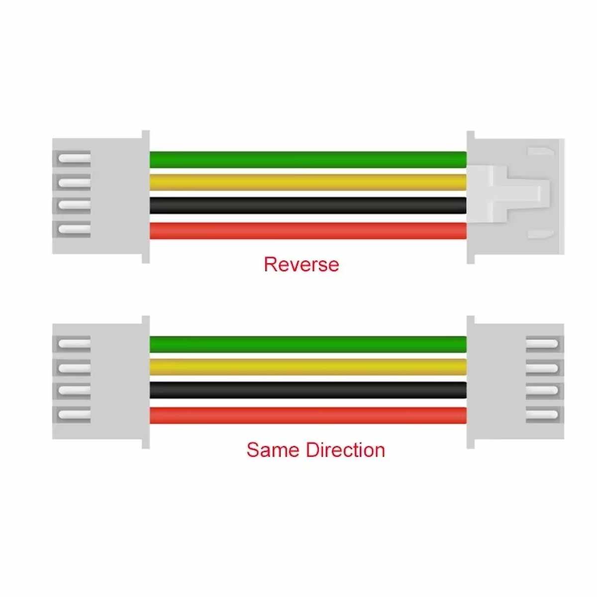 10 cm hosszú, 4‑eres XH2.54 (JST) anya–anya kábel azonos irányú csatlakozókkal.