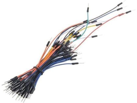 65 darabos, színes apa–apa jumper kábel készlet breadboardhoz.
