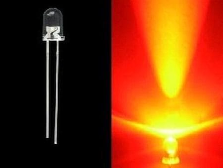 LED - Narancssárga fényű, víztiszta tok csomag (20x, 5mm) - Image 2