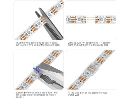 LED-szalag táp- és adattoldó - szalaghoz (3pin, forrasztásmentes, szalag-szalag) - Image 3