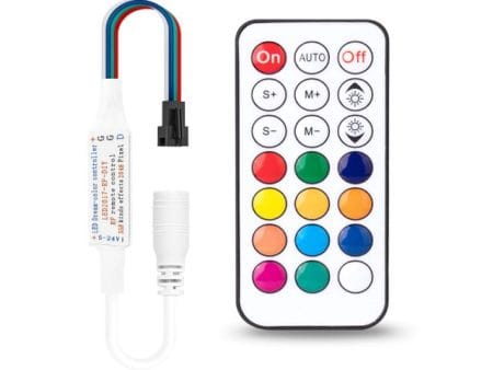 RGB LED-sor vezérlő (LED2017-21KEY, 5V-12V)