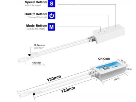 RGB LED-sor vezérlő (SP611E, USB/5V, Bluetooth, IR) - Image 3