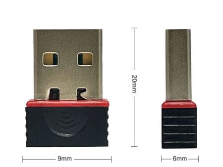 Kompakt USB WiFi adapter 150 Mbps sebességgel, 2.4 GHz-es frekvencián, RTL8188ETV chipkészlettel, ideális Windows és Linux rendszerekhez.