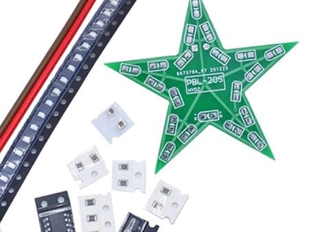 DIY ötágú lélegző csillag LED panel karácsonyi dekorációhoz – gradient fade-effekt, diákoknak forrasztási gyakorlatként