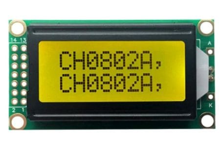 TavIR LCD 0802 (zöld, 2x8)
