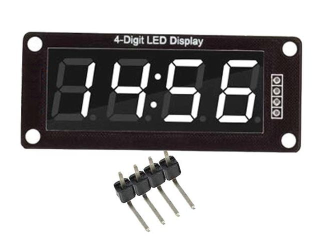 4x 7szegmens LED (TM1637 vezérlő, 0.56", fehér [óra])