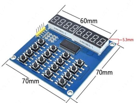 8x 7segmens LED, 16x gomb (LED&KEY - TM1638) - Image 2