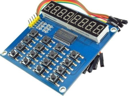 8x 7segmens LED, 16x gomb (LED&KEY - TM1638)