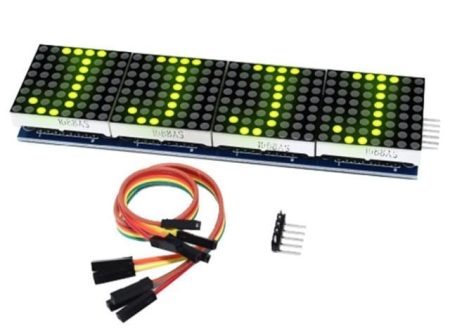 4x összefűzött 8x8 mátrix LED (MAX7219/MAX7221) [zöld]