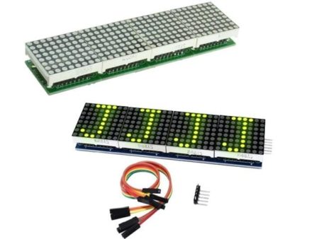 4x összefűzött 8x8 mátrix LED (MAX7219/MAX7221) [zöld, résmentes] - Image 6