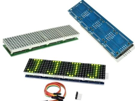 4x összefűzött 8x8 mátrix LED (MAX7219/MAX7221) [zöld, résmentes] - Image 5