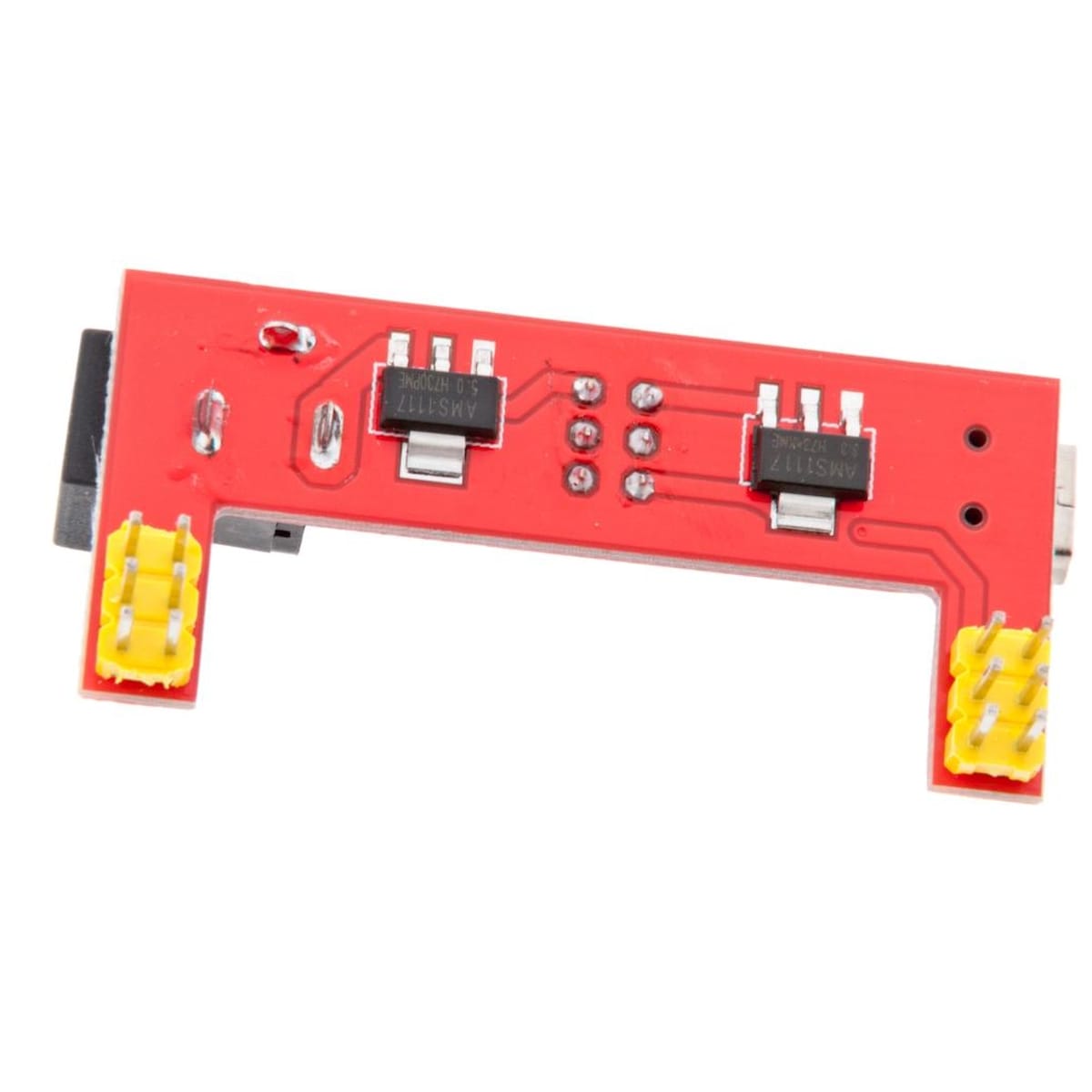 Breadboardra illeszthető piros tápmodul USB és adapter bemenettel, 5 V és 3,3 V próbapaneles tápellátáshoz Arduino projektekhez.