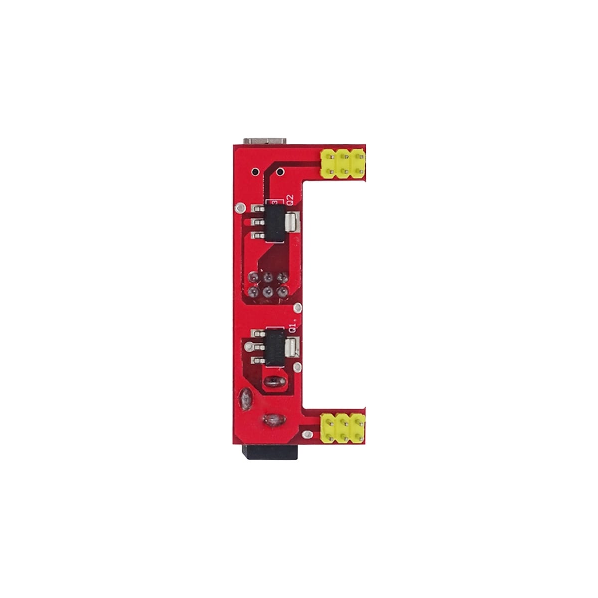 Próbapanelhez való piros tápegység modul kapcsolóval, USB csatlakozóval és adapter bemenettel, kisáramú Arduino prototípusok tápellátásához.