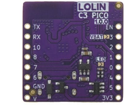 ESP/D1 pico - ESP32-C3 pico WiFi/Bluetooth alappanel (LiPo, ESP32-C3FH4) - Image 2