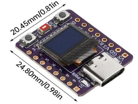 Az ESP32-C3 0.42 hüvelykes OLED kijelzővel ellátott fejlesztőpanel ideális választás IoT projektekhez, beépített WiFi és Bluetooth kapcsolattal.