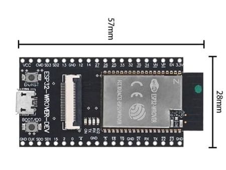 ESP32-CAM-WROVER készlet/KIT (ESP32-WROVER lap; OV5640 5MPx cam) - Image 4