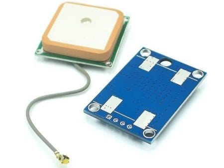Integrált NEO‑7M GPS modul aktív antennával, GPS GLONASS támogatással Arduino projektekhez