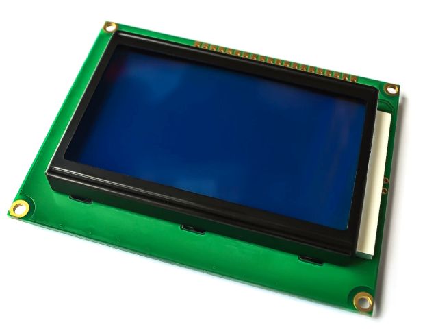 128x64 grafikus TFT/LCD (128*64, SPI/Paralell, kék, ST7920)