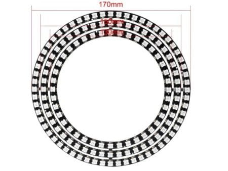 NeoPixel gyűrűsor RGB LED-sor (40/48/60, fekete)