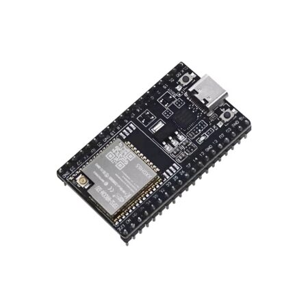 A NodeMCU ESP32 fejlesztőpanel külső UFL antenna csatlakozóval fejlett vezeték nélküli projektekhez használható. A képen jól látható az ESP-WROOM-32 mikrokontroller modul, a microUSB port és a GPIO kiosztás, amelyek egyszerű prototípus-fejlesztést támogatnak. Az eszköz népszerű választás Arduino IDE, MicroPython és IoT platformok használatához.