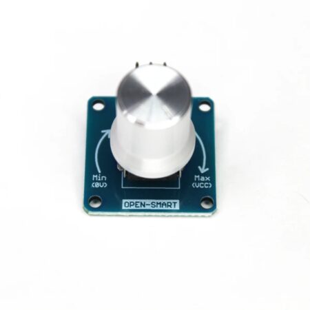 Kompakt 10k potenciométer modul forgatógombhoz, szenzorcsatlakozós kivezetéssel, Arduino analóg érték beolvasásához és kézi szabályzáshoz.