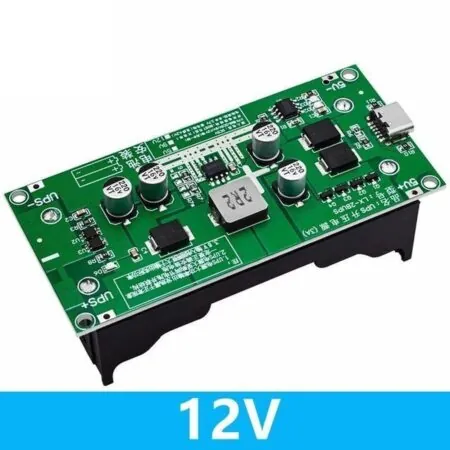 LX2-BUPS-12V UPS (2x18650, 15W, 12V, 1.2A, USB-C)