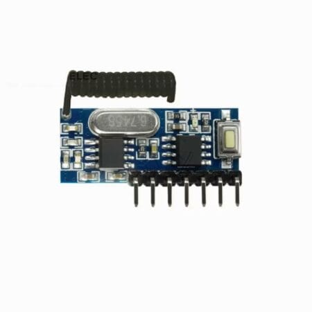 Tanítható 433 MHz RF távirányító vevőmodul RX480E-ant kivitelben, négycsatornás vezeték nélküli Arduino vezérléshez.