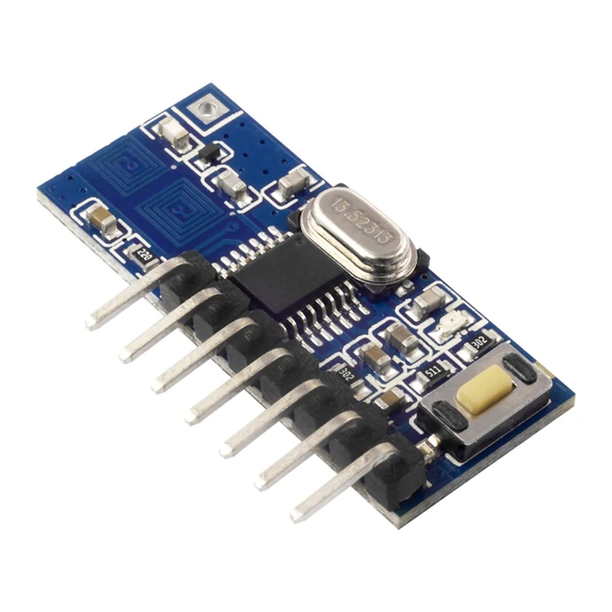 RX480E-SMD 433 MHz-es, 4 csatornás tanítható rádiós vevőmodul Arduino és mikrokontrolleres távirányítási projektekhez.