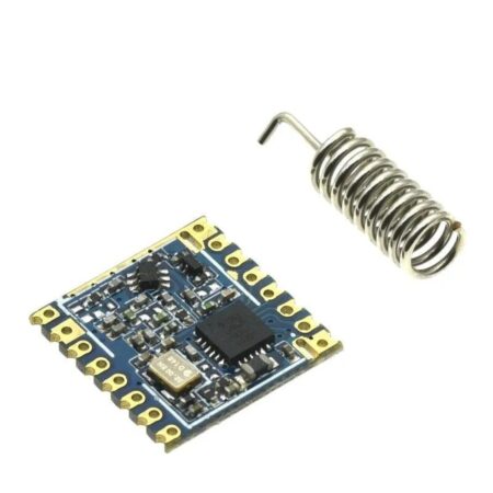 SX1262 alapú LoRa rádiómodul beépített elektronikai alkatrészekkel és 868 MHz-es spirál antennával, IoT hálózatok, távfelügyeleti rendszerek és vezeték nélküli kommunikációs projektek számára.