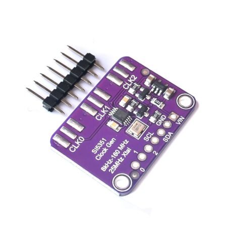 Si5351A I2C frekvenciagenerátor breakout panel mikrokontrollerhez, három külön kimenettel, tüskesorral, Arduino órajelgenerátor modul kereséshez.