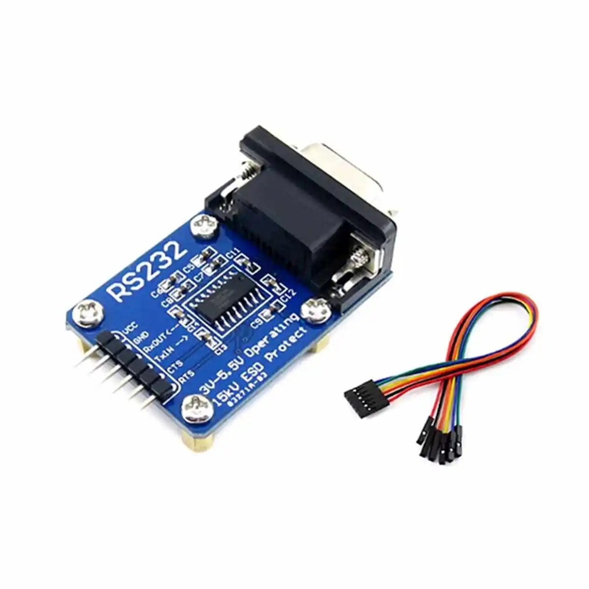 RS232–TTL UART szintillesztő modul (DSUB-9, 4 csatorna, 3.3V/5V)