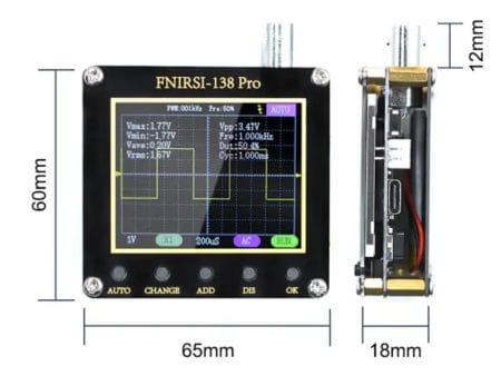 Mini oszcilloszkóp (FNIRSI 138 PRO)