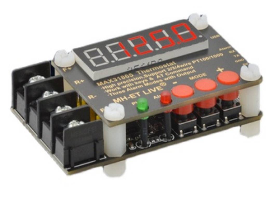 Egy ipari kivitelű PT100 érzékelő és MAX31865 alapú, galvanikusan leválasztott, precíziós termosztátmodul mikrokontrolleres hőméréshez