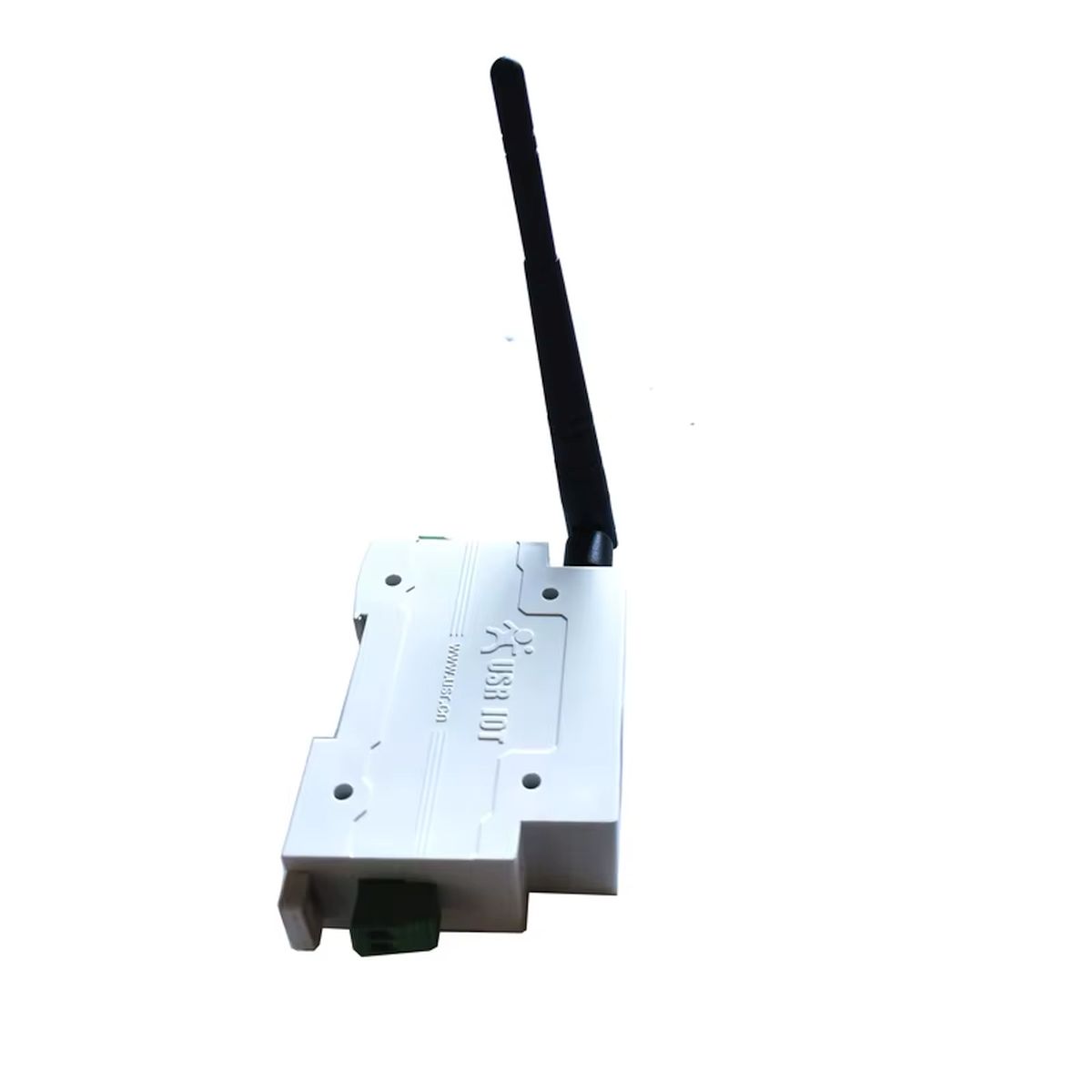 USR-DR404 ipari RS485 WiFi Ethernet átalakító fehér DIN-sínes házban, PUSR címkével, zöld sorkapcsokkal, LAN felirattal és jól elkülönített jelzőfényekkel, soros hálózati kapcsolat beállításához automatizálási feladatokban.