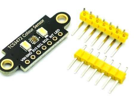 RGB színérzékelő modul TCS34725 chipre építve, füles rögzítési lehetőséggel.