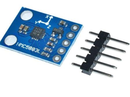 GY‑273 QMC5883L DA 5883 címkéjű háromtengelyes mágneses szenzor modul I²C interfésszel